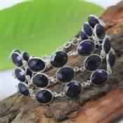 Blue Sun Stone Three Strand Designer Bracelet