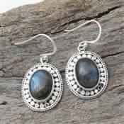 DESIGNER LABRADORITE 925 STERLING SILVER EARRING