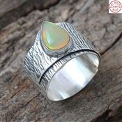 Ethiopian opal Gemstone Silver Ring