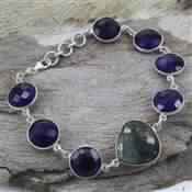 Labradorite, Amethyst Gemstone Bracelet