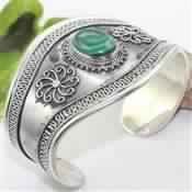 MALACHITE GEMSTONE CUFF BANGLE