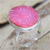 Pink Titanium Druzy Gemstone Ring