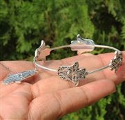 Plain Silver Hamsa Bangle