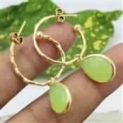 Prehnite Chalcedony Gemstone 925 Sterling Silver With 0.5 Micron Gold Plated