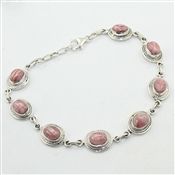 Rhodochrosite gemstone bracelet