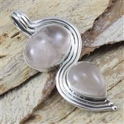 Rose Quartz Gemstone Big Pendant