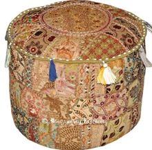 Round Ottoman Patchwork Cover