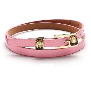 Ladies Pink Leather Belt