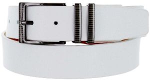 Mens White Leather Belt