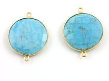 Vermeil Gold-925 sterling silverTurquoise Gemstone connector