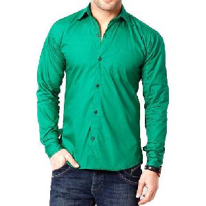 Mens Green Cotton Shirt
