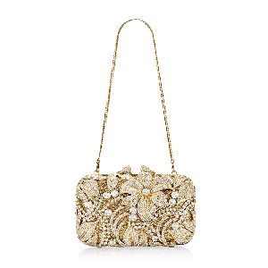 Gold Colored Spring Bouquet Clutch For Women