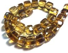 Natural Beer Quartz Faceted Box Beads
