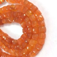 Natural Carnelian Faceted Box Beads