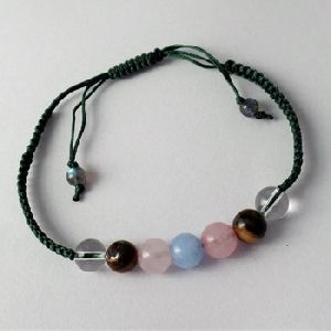 multi color gemstone round bead bracelet