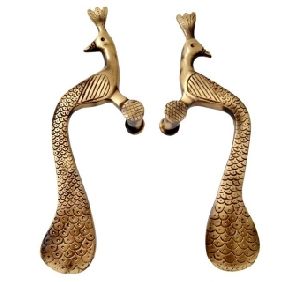 Peacock Shaped Brass Door Handle