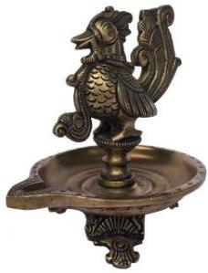 Brass Decorative Bird Oil Lamp