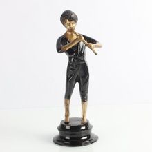 Boy with flute metal brass craft