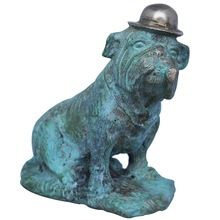 Brass Animal Sculpture Dog with ha