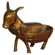 Donkey With Basket Brass Metal Handmade