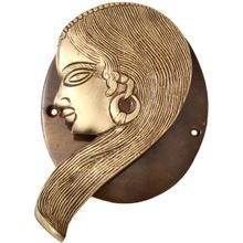 Lady Face Metal Door Knocker Brass