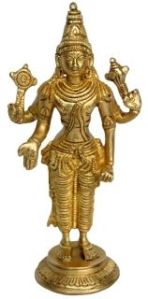 solid metal Lord Vishnu