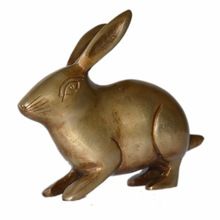 Rabbit Figurine Made From Brass Handmade