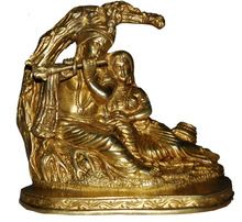 Radha-Krishna Brass metal Statue
