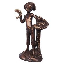 Sculpture Boy with fish basket