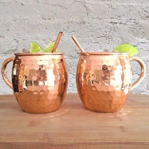 Solid copper mug