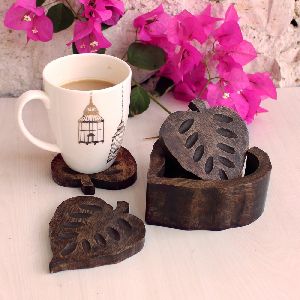Wooden Tea Coaster Holder