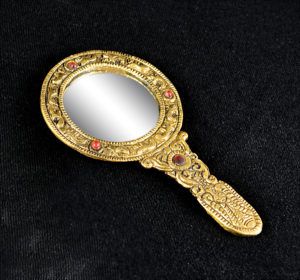 HAND MIRROR GOLD SMALL