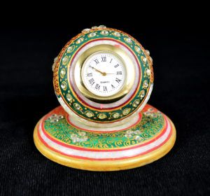 MARBLE ROUND TABLE WATCH WITH ENAMEL WORK
