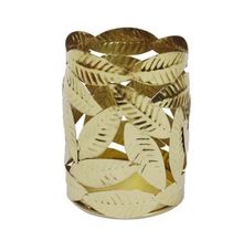 Antique brass leaf design votive