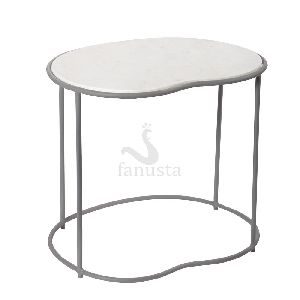 Apple Shaped Marble Top Side Table