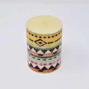 Aztec Pattern Pillar Candle