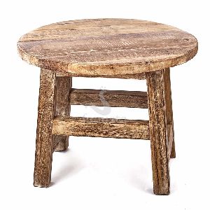 Handmade Rustic Wooden Round Table