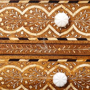 Handmade Wood and Bone Console Table