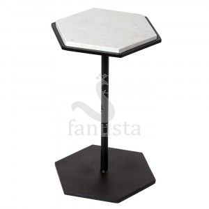 Hexgonal Marble Top Side Table