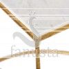 TRIANGULAR MARBLE TOP SIDE TABLE WITH GOLDEN IRON LEGS