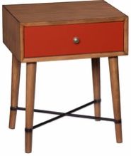 Retro Futuristic Wooden Accent Table