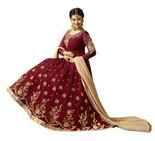 Georgette Embroidery Work Semi-Stitched Anarkali Dress Material