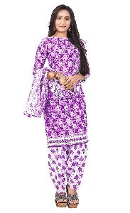 Justkartit Printed Cotton Stylish Women's Casual Wear Salwar Kameez 2018 Unstitched (JK9006_Purle)