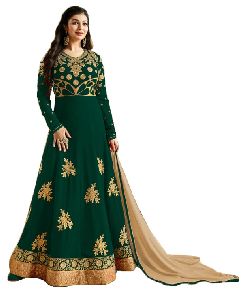 Justkartit Women's Georgette Anarkali Semi-stitched Dress Material