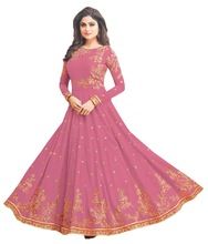 Resham Embroidery Semi-Stitched Anarkali Suit