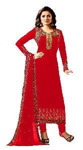 Resham Embroidery Semi-Stitched Salwar Kameez