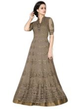 Women Net Embroidery Work Semi-Stitched Dress