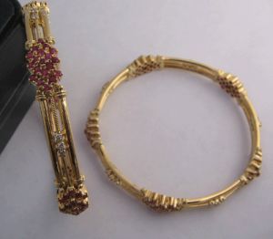 Ruby, diamond 9mm wide bangle