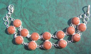 Syn.Sunstone Silver Bracelet