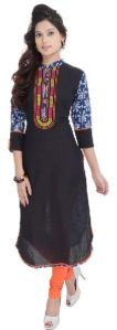 Embroidery Work Cotton fabric 3/4 Sleeve Designer Kurti VIKU2443